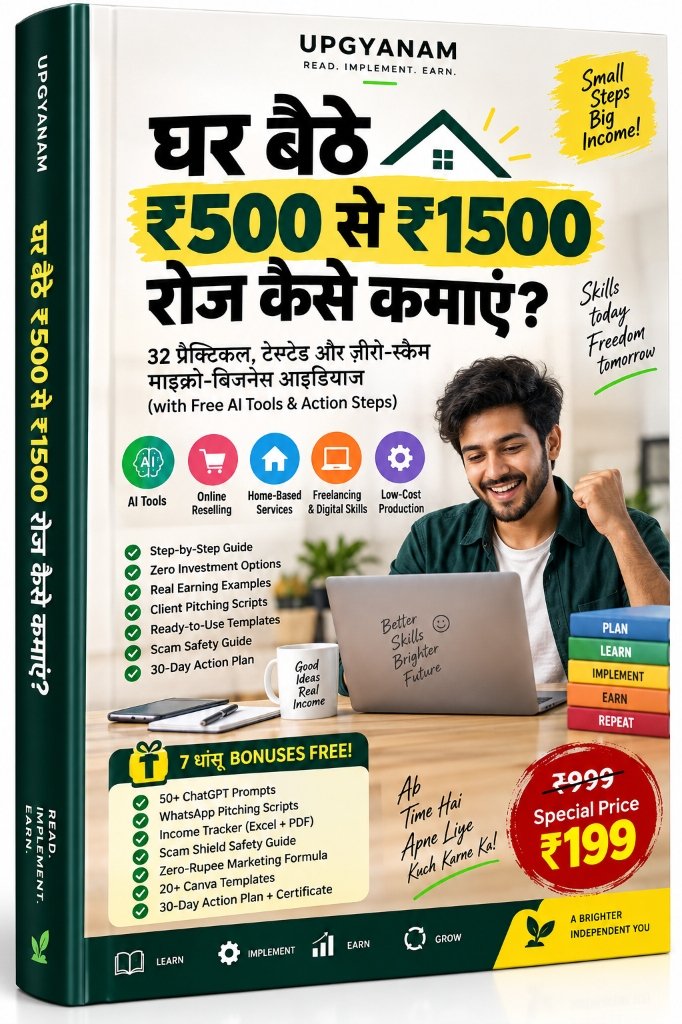 घर बैठे ₹500 से ₹1500 रोज कैसे कमाएं? Cover